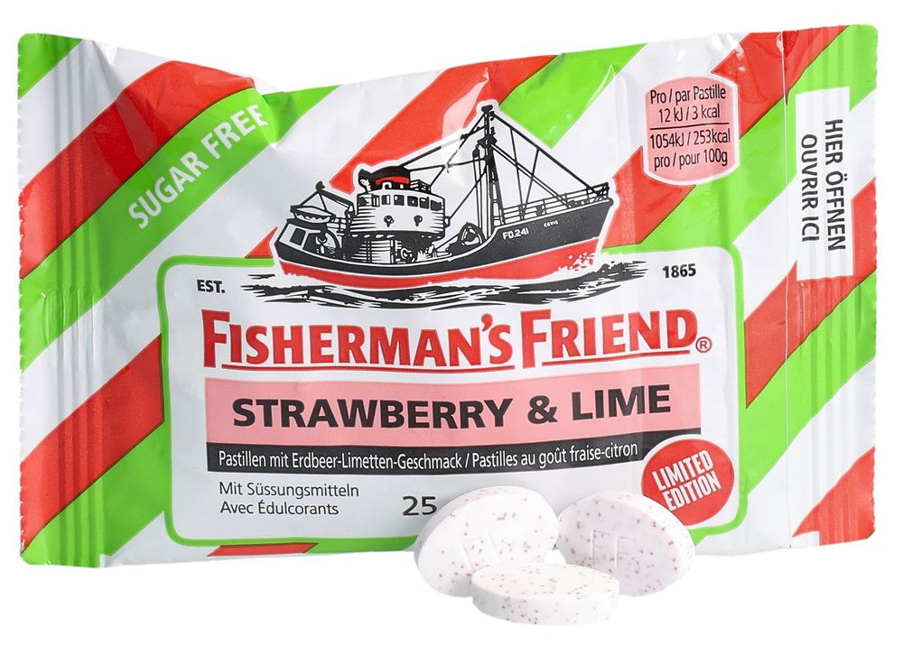 Fisherman's Friend pastilles strawberry & lime sans sucre sach 25 g, image 2 sur 2