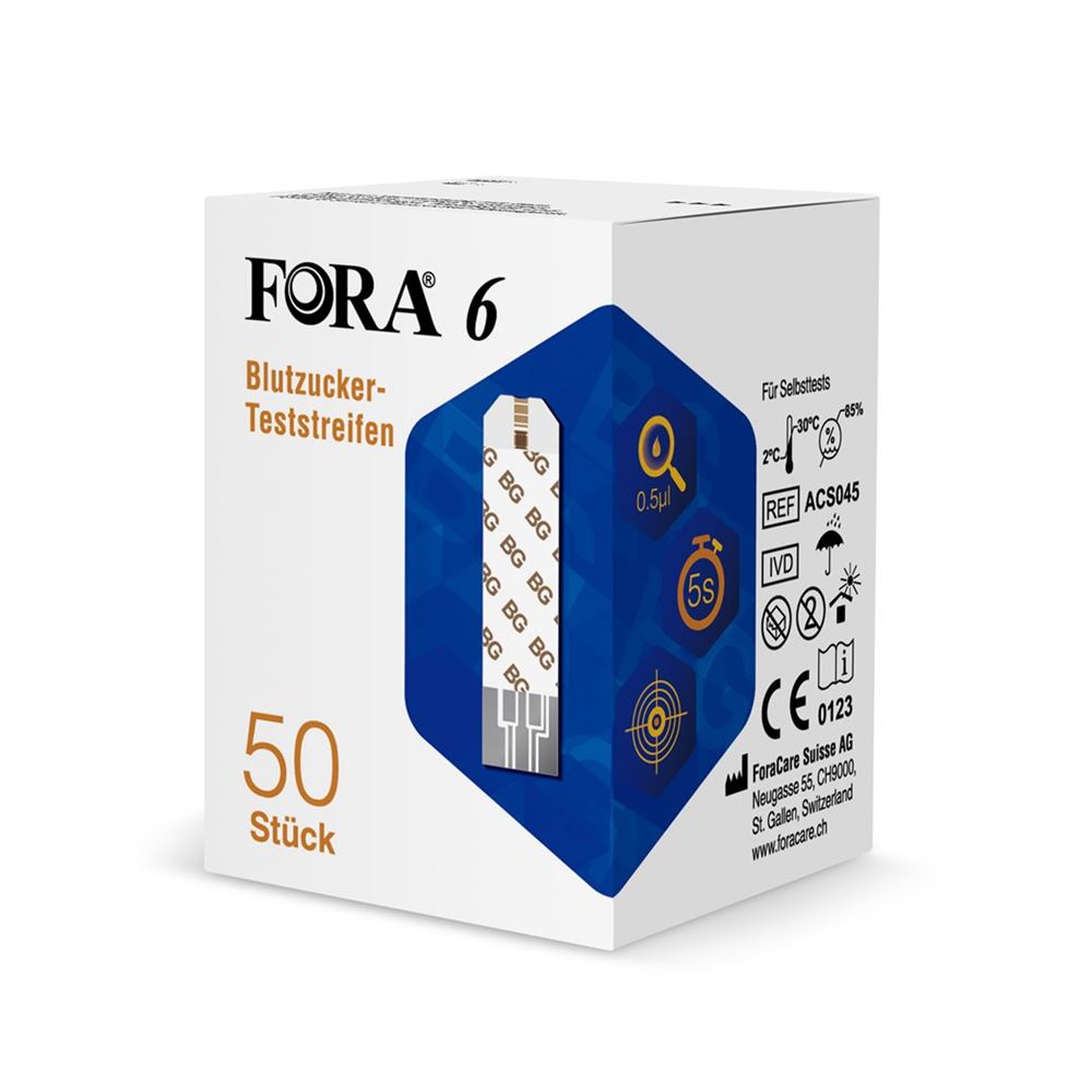 FORA 6 bandelettes de test de glycémie