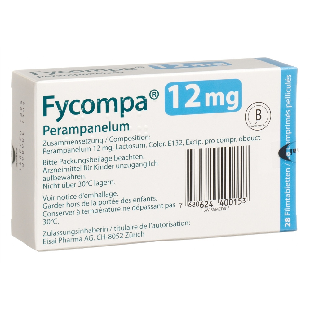 FYCOMPA cpr pell 12 mg blist 28 pce, image 2 sur 2