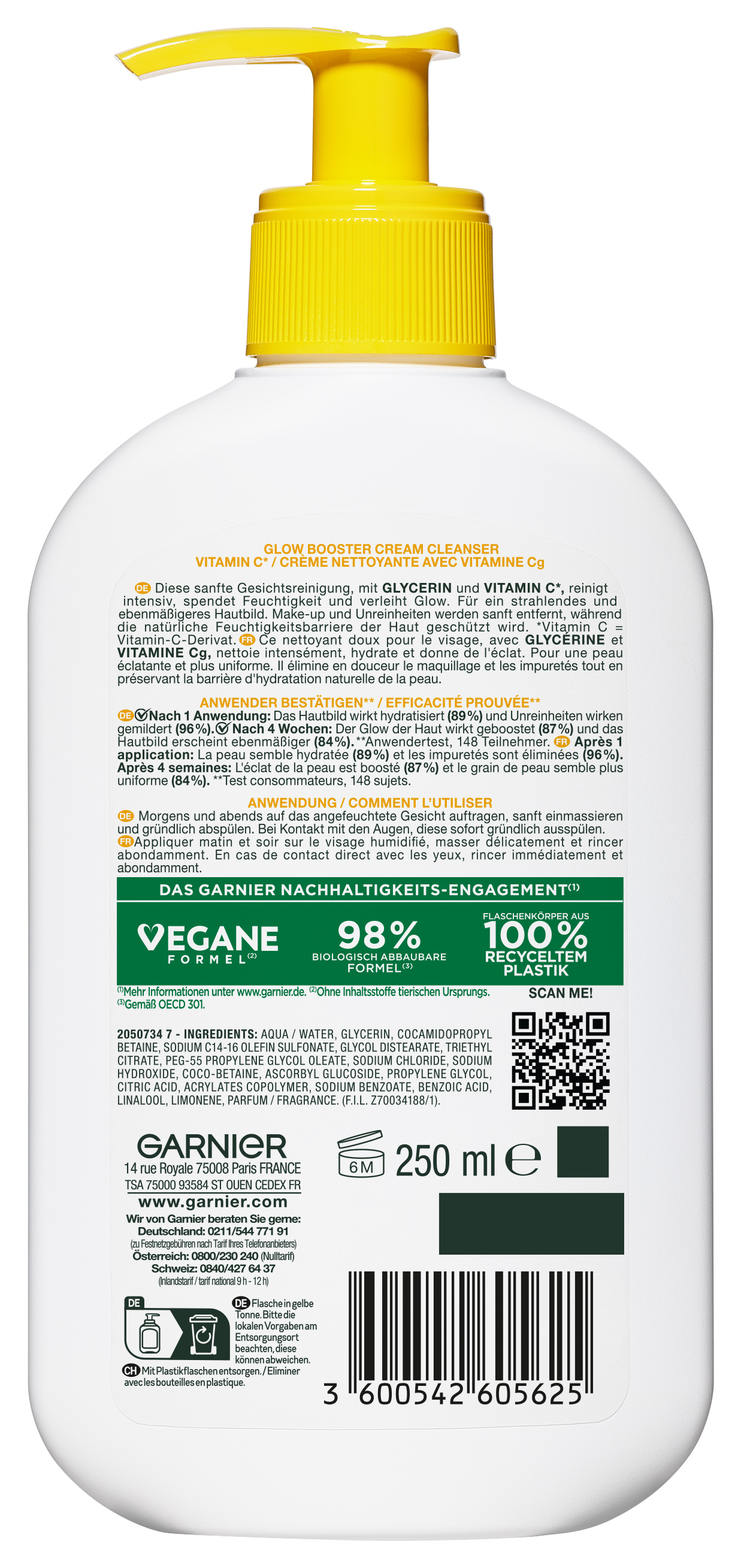 GARNIER Glow Booster Cream Cleanser, image 2 sur 2