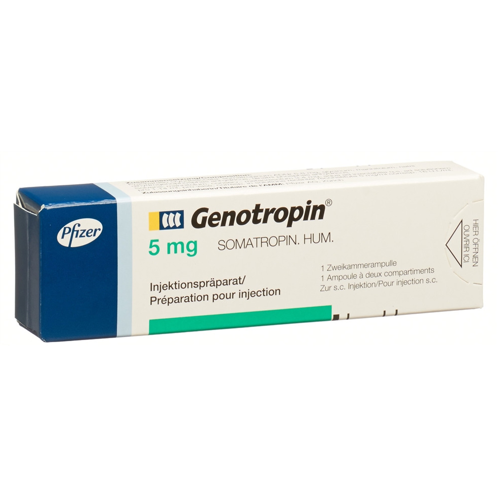 GENOTROPIN subst sèche 5 mg avec solvant amp 1 pce