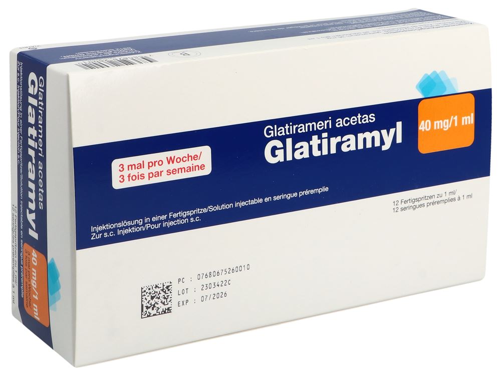 GLATIRAMYL Inj Lös 40 mg/ml Fertspr 1 ml, Hauptbild