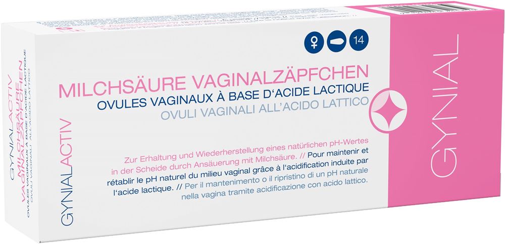 GYNIAL ACTIV Milchsäure Vaginalzäpfchen, Hauptbild
