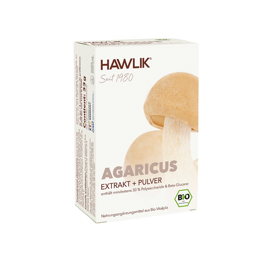HAWLIK Agaricus Extrakt + Pulver, Hauptbild