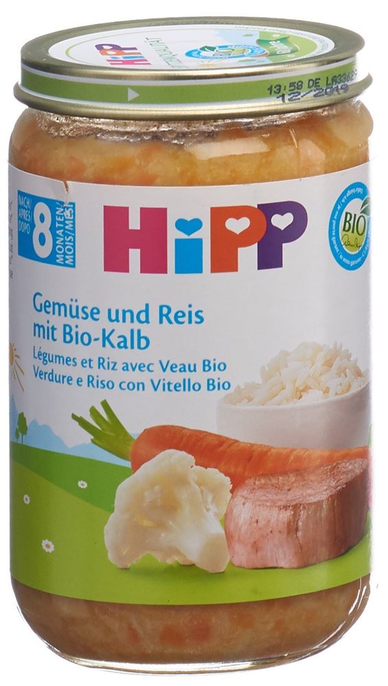 Hipp Gemüse u Reis mit Kalbfleisch