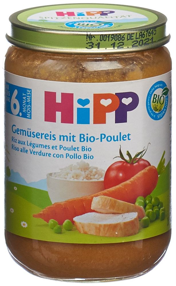 Hipp riz aux légumes et poulet bio