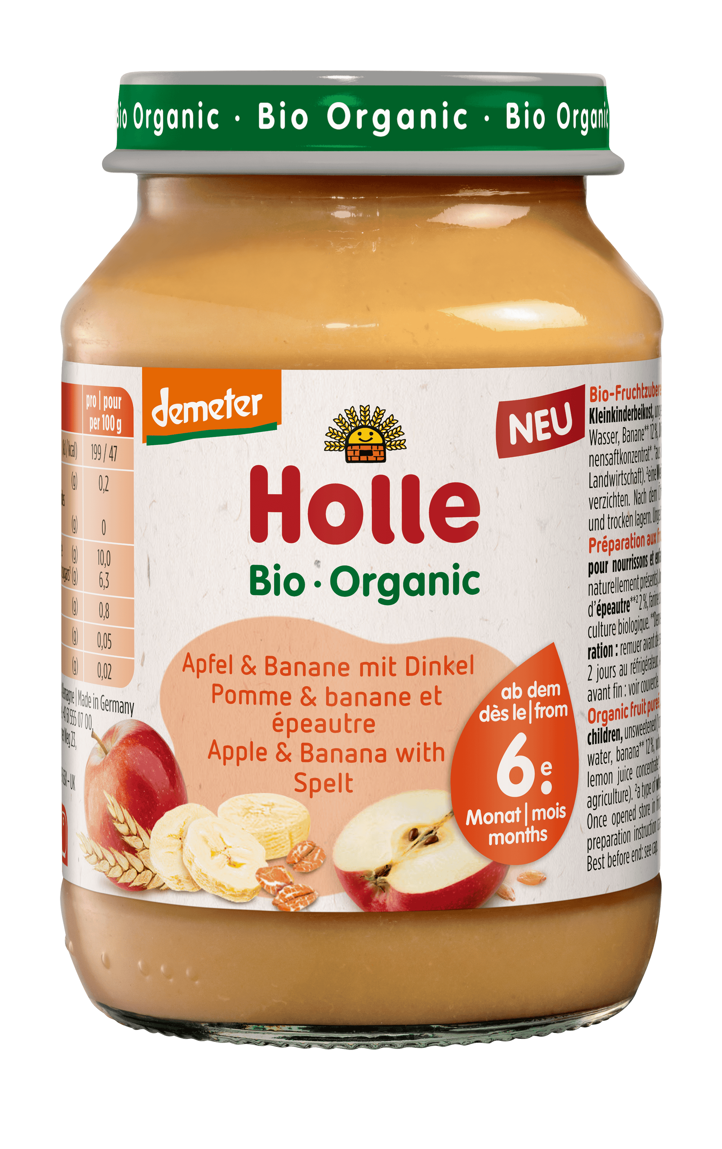 HOLLE pomme & banane avec épeautre, image principale