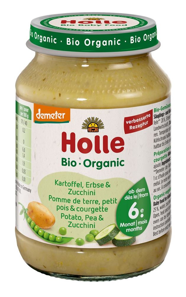 HOLLE pomme de terre petit pois et courgette, image principale HOLLE pomme de terre petit pois et courgette, image principale