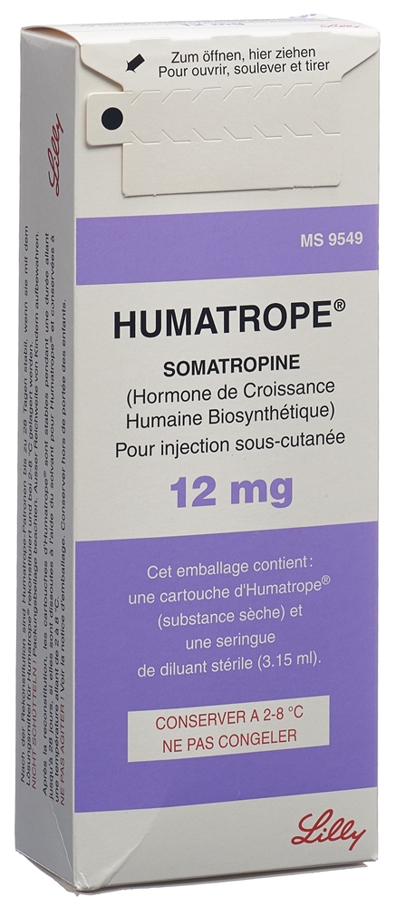 HUMATROPE subst sèche 12 mg cum solvens amp 1 pce, image 2 sur 2