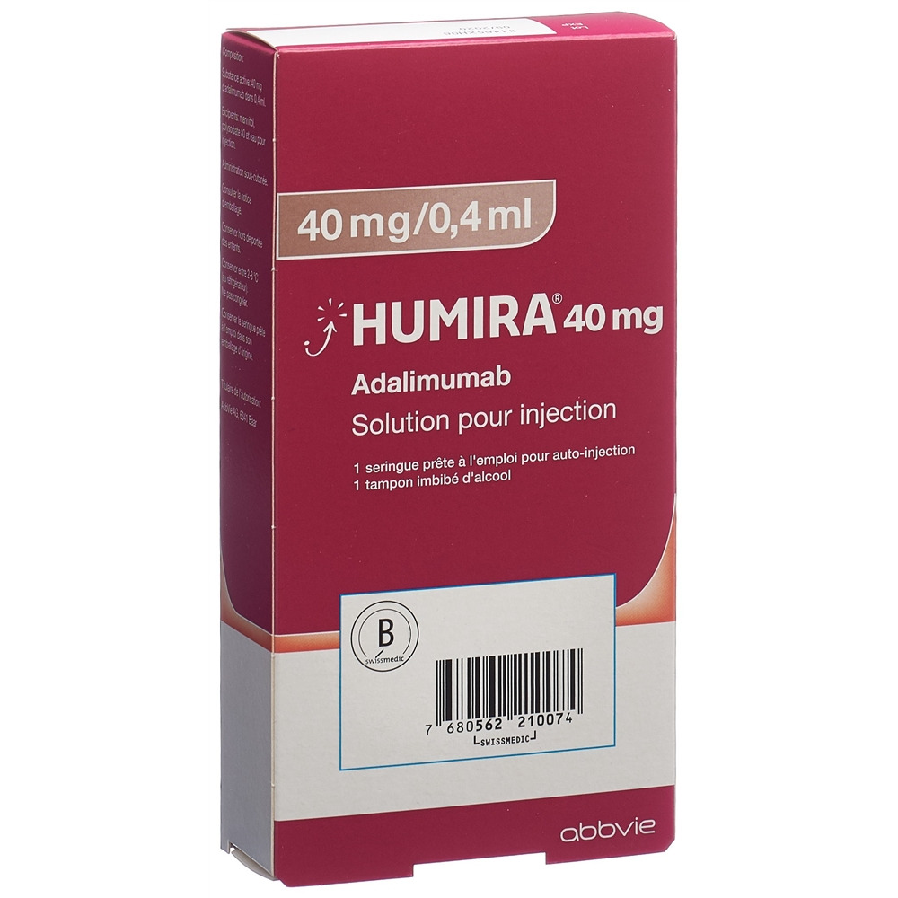 HUMIRA sol inj 40 mg/0.4ml seringue préremplie ser pré 0.4 ml, image 2 sur 2