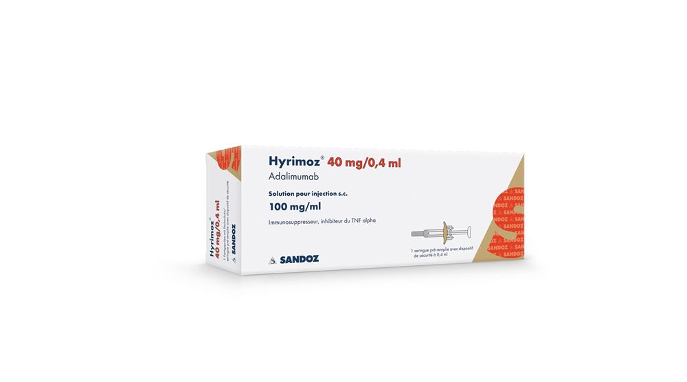 HYRIMOZ Inj Lös 40 mg/0.4ml Fertigspritze Fertspr 0.4 ml, Hauptbild