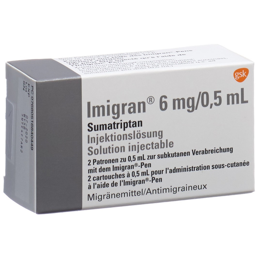 IMIGRAN Inj Lös 6 mg/0.5ml Amp 2 Stk, Hauptbild