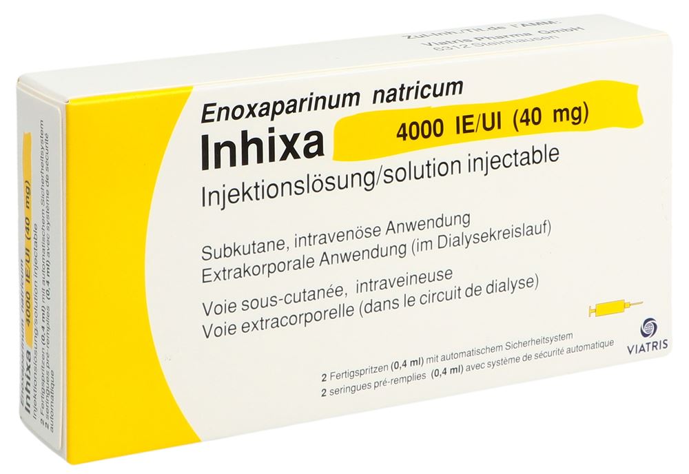 INHIXA Inj Lös 40 mg/0.4ml Fertspr 0.4 ml, Hauptbild