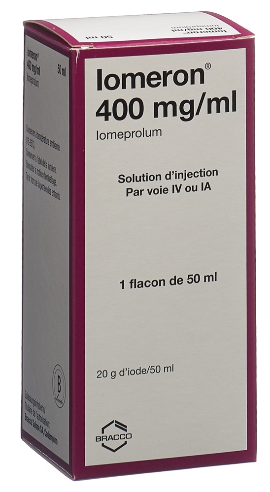 IOMERON sol inj 400 mg/ml 50ml fl 1 pce, image 2 sur 2