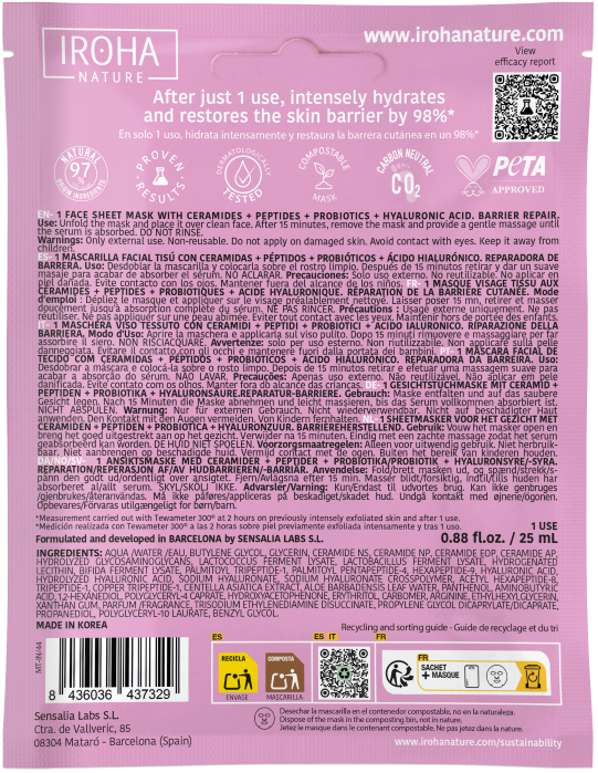 Iroha Sensitiv Skin Iroha Nature Face Sheet Mask, Bild 2 von 2