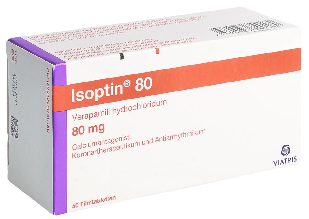 ISOPTIN Filmtabl 80 mg Blist 50 Stk, Hauptbild