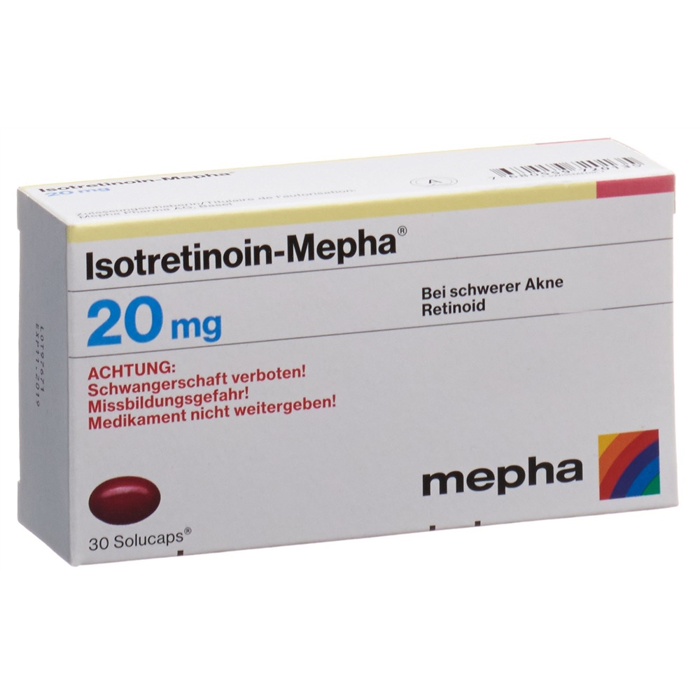 ISOTRETINOINE Mepha 20 mg, image principale