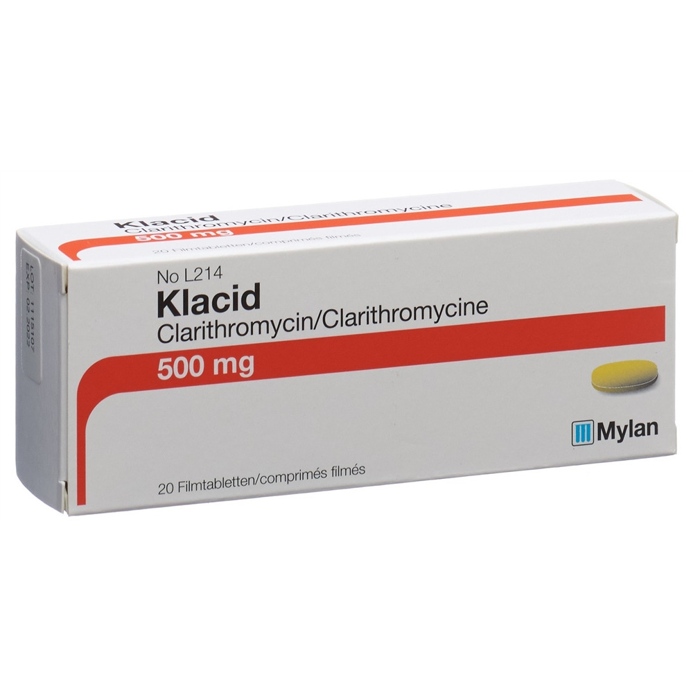 KLACID cpr pell 500 mg blist 20 pce, image principale