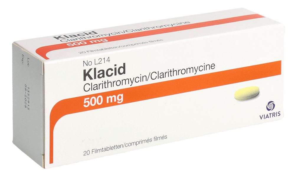 KLACID Filmtabl 500 mg Blist 20 Stk, Hauptbild KLACID Filmtabl 500 mg Blist 20 Stk, Hauptbild
