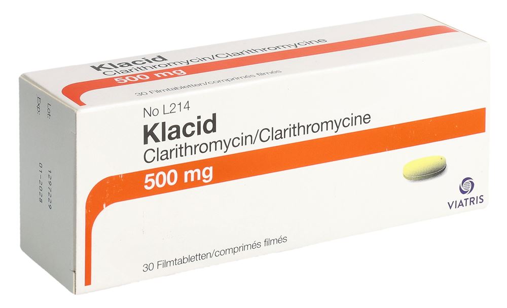 KLACID Filmtabl 500 mg Blist 30 Stk, Hauptbild KLACID Filmtabl 500 mg Blist 30 Stk, Hauptbild