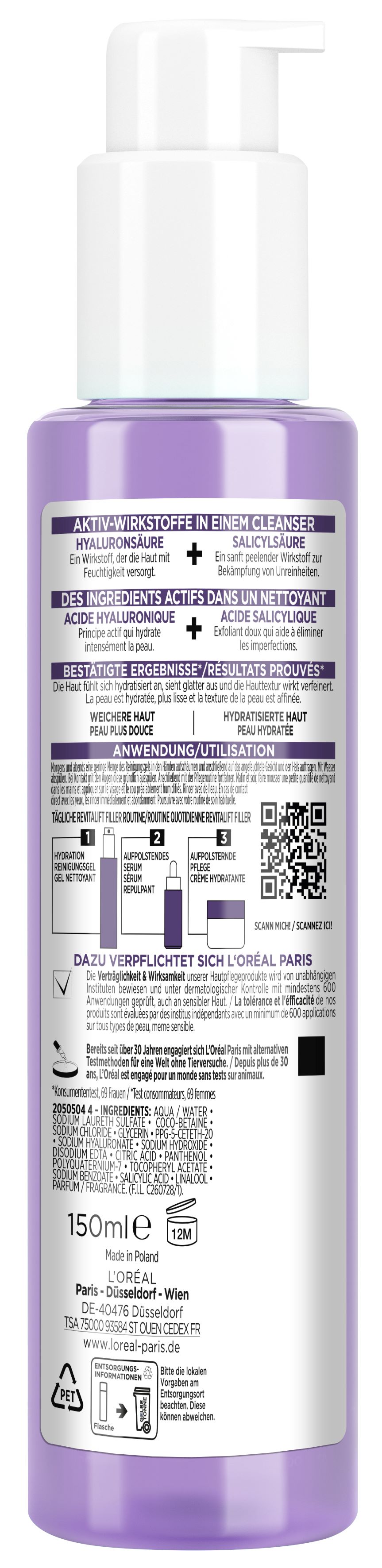 L'OREAL PARIS MAQUILLAGE Revitalift Hydration Reinigungsgel, image 2 sur 2