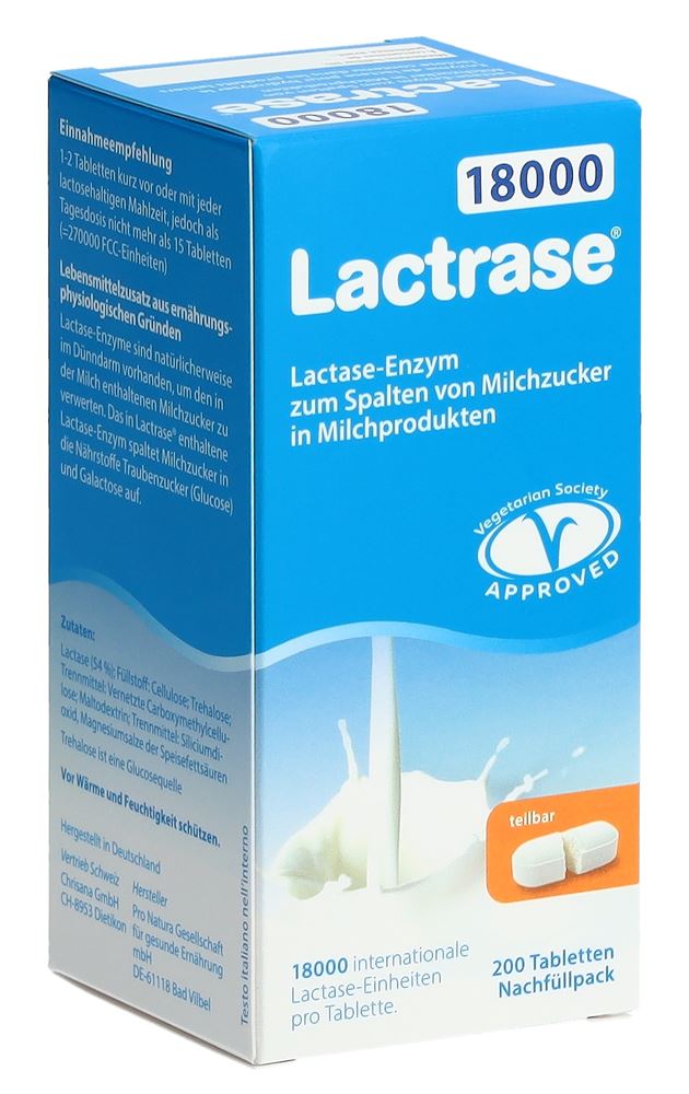 Lactrase Tabl 18000 IE Ds 200 Stk, Hauptbild