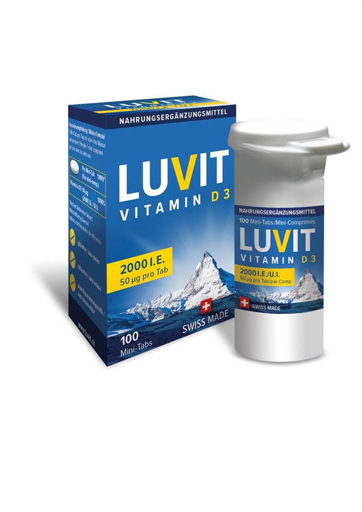 LUVIT Vitamine D3 mini-comprimés 2000 IE, image 2 sur 3