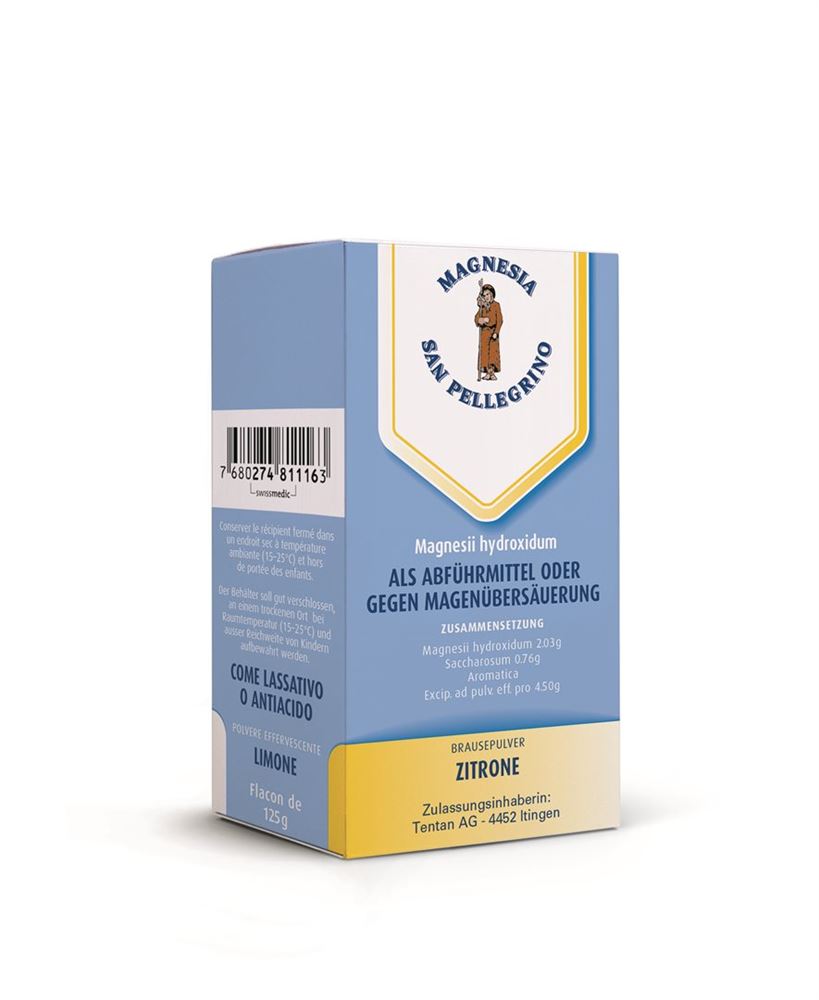 MAGNESIA SAN PELLEGRINO Brause Plv Zitrone Fl 125 g, Hauptbild
