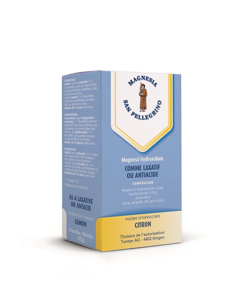MAGNESIA SAN PELLEGRINO pdr eff citron fl 125 g, image 2 sur 2