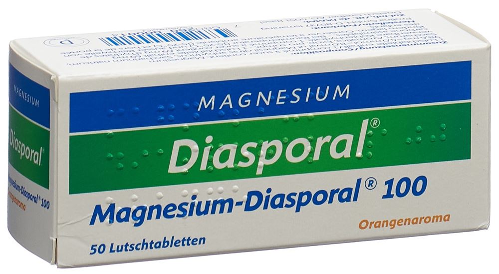 MAGNESIUM DIASPORAL Magnesium Diasporal Lutschtabl 100 mg Orangenaroma 50 Stk, Hauptbild