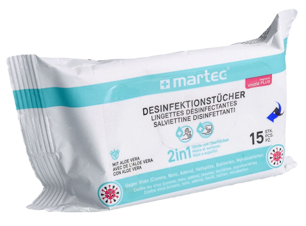 MARTEC lingettes désinfectantes 2in1