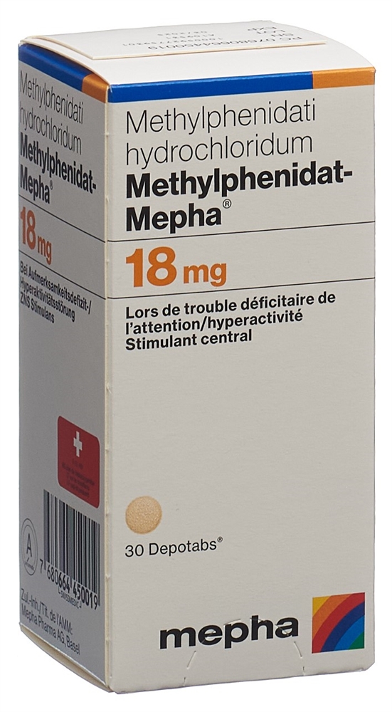 METHYLPHENIDATE Mepha 18 mg, image 2 sur 2