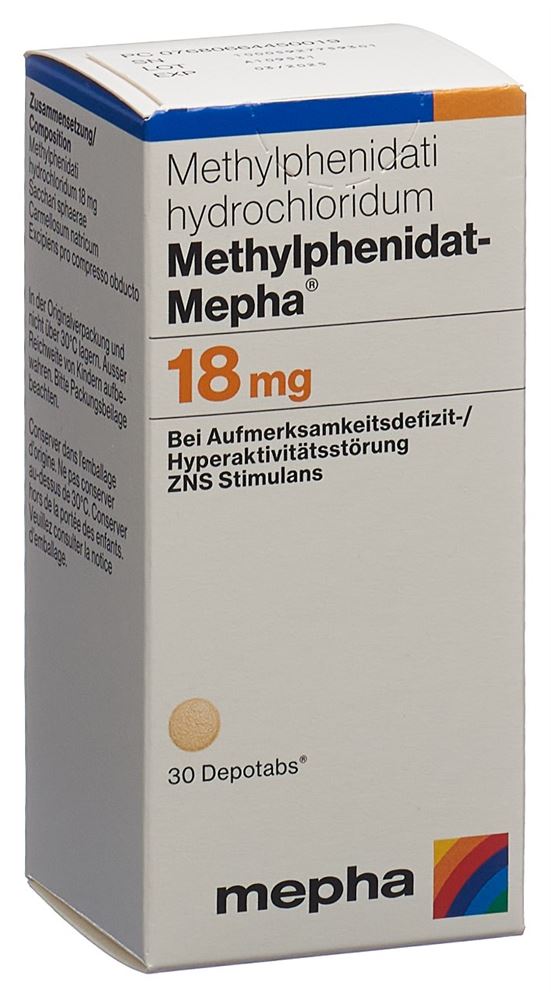 METHYLPHENIDATE Mepha 18 mg, image principale