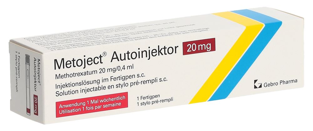 METOJECT sol inj 20 mg/0.4ml auto-injecteur stylo pré 1 pce, image principale METOJECT sol inj 20 mg/0.4ml auto-injecteur stylo pré 1 pce, image principale