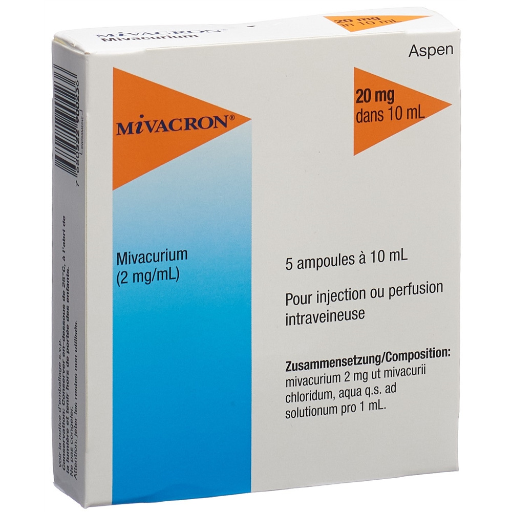 MIVACRON sol inj 20 mg/10ml amp 10 ml, image 2 sur 2