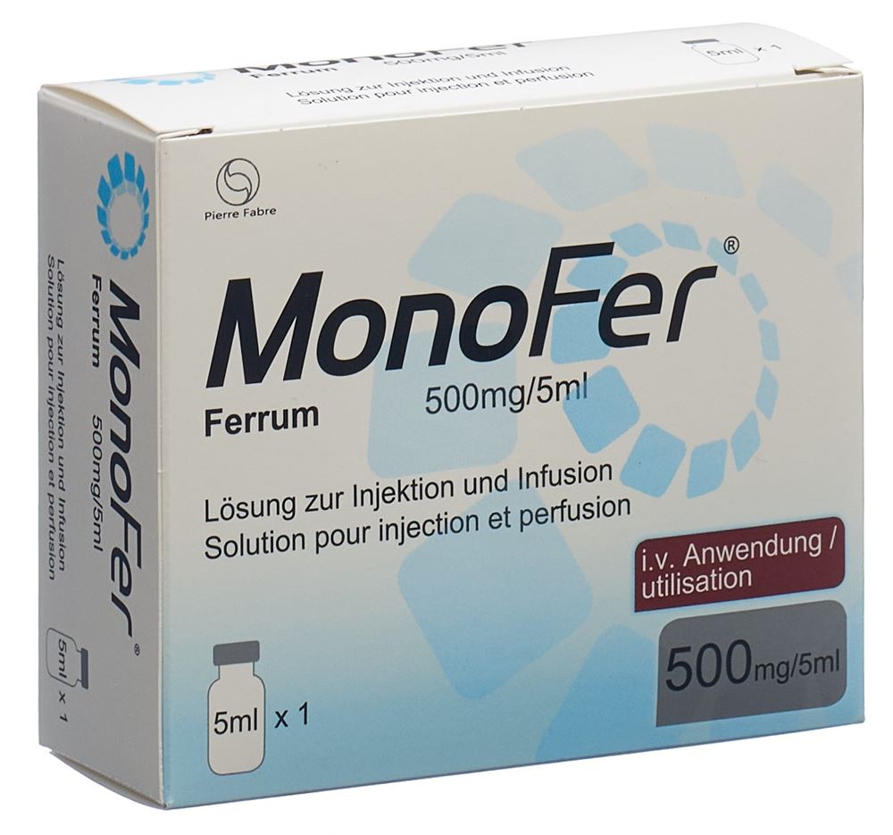 MONOFER Inj Inf Präp 500 mg/5ml Durchstf 5 ml, Hauptbild