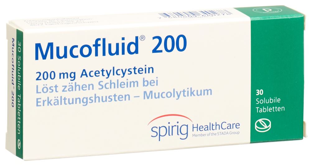 MUCOFLUID Tabl 200 mg löslich Blist 30 Stk, Hauptbild