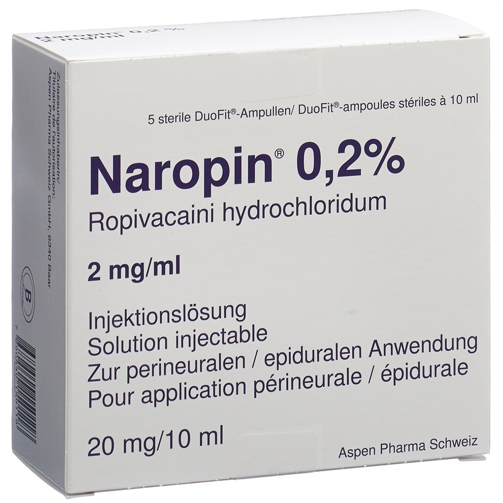 NAROPIN Inj Lös 20 mg/10ml Duofit Amp 5 Stk, Hauptbild