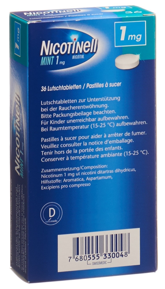 NICOTINELL Lutschtabl 1 mg mint Blist 36 Stk, Bild 4 von 4