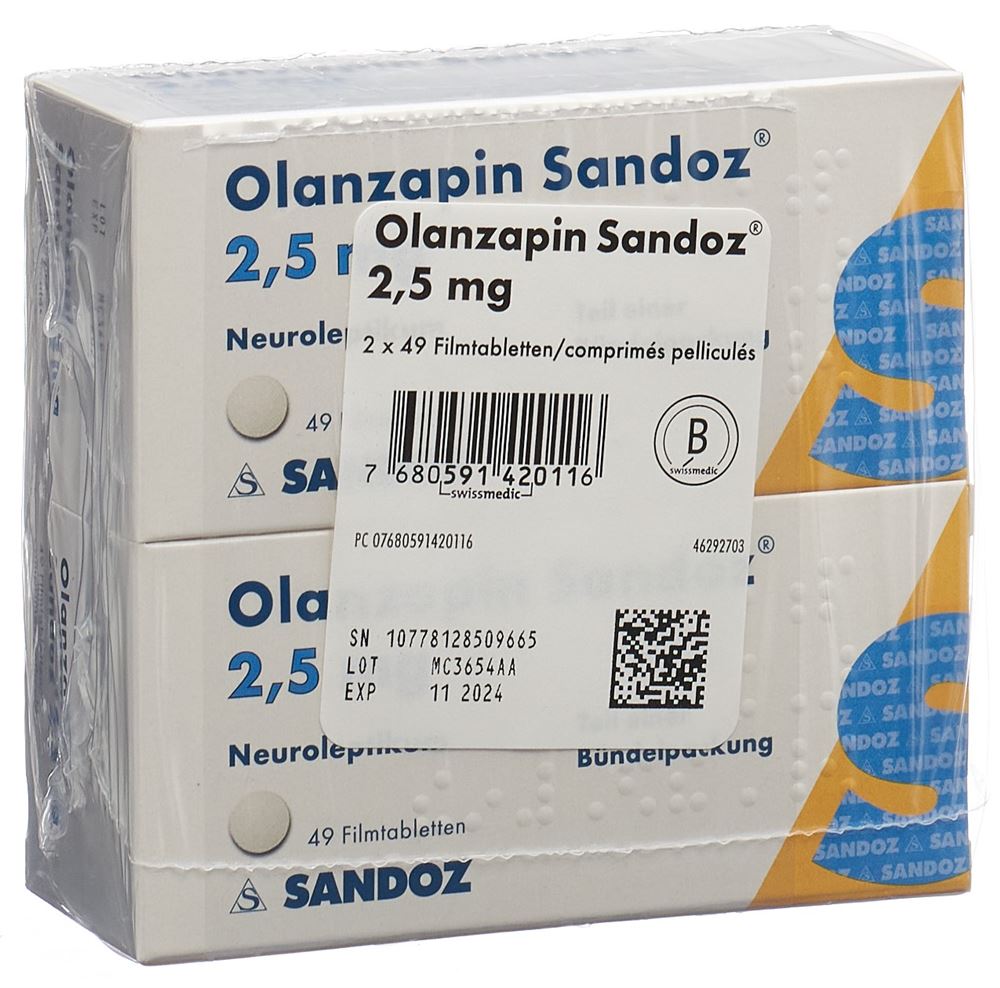 OLANZAPINE Sandoz 2.5 mg, image principale