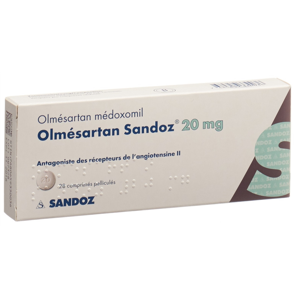 OLMESARTAN Sandoz 20 mg, image 2 sur 2