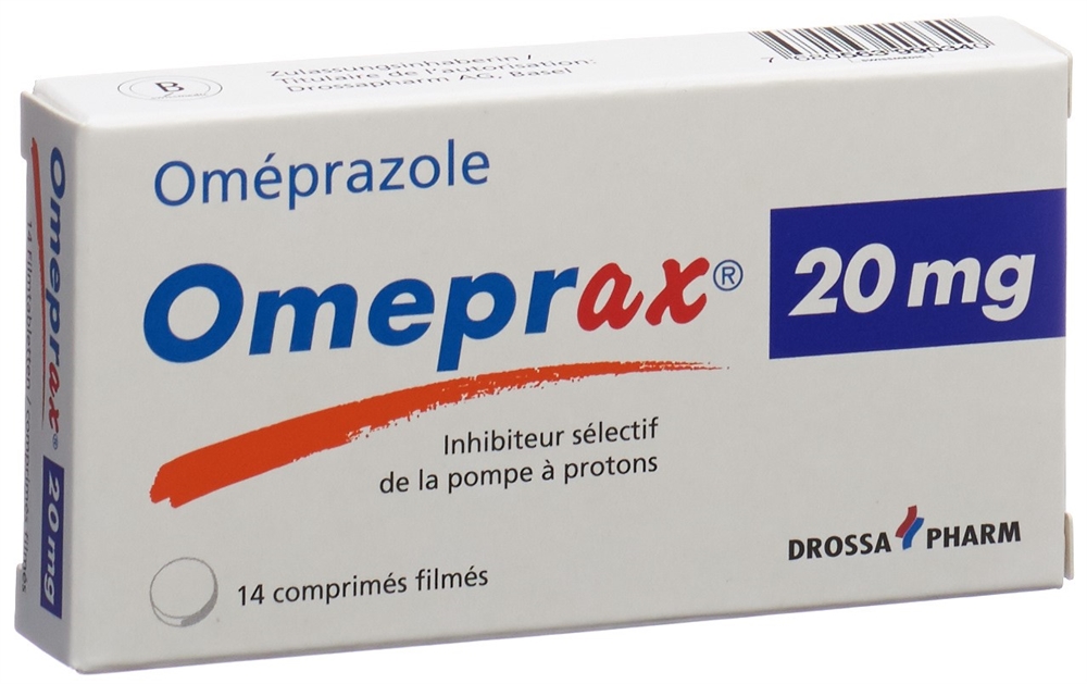 Omeprax cpr pell 20 mg blist 14 pce, image 2 sur 2