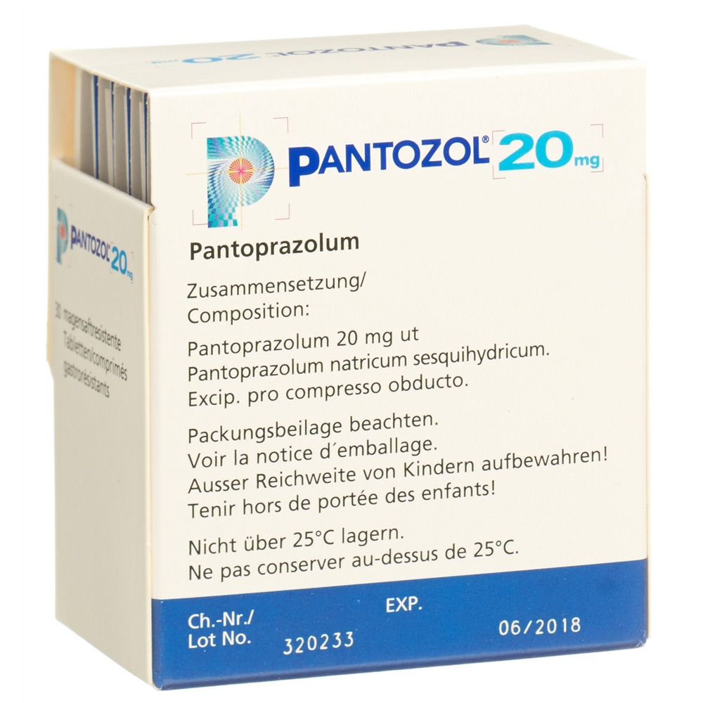 PANTOZOL cpr pell 20 mg blist 30 pce, image 2 sur 2