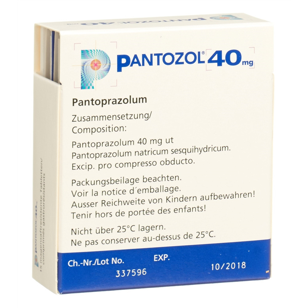 PANTOZOL cpr pell 40 mg blist 15 pce, image 2 sur 2