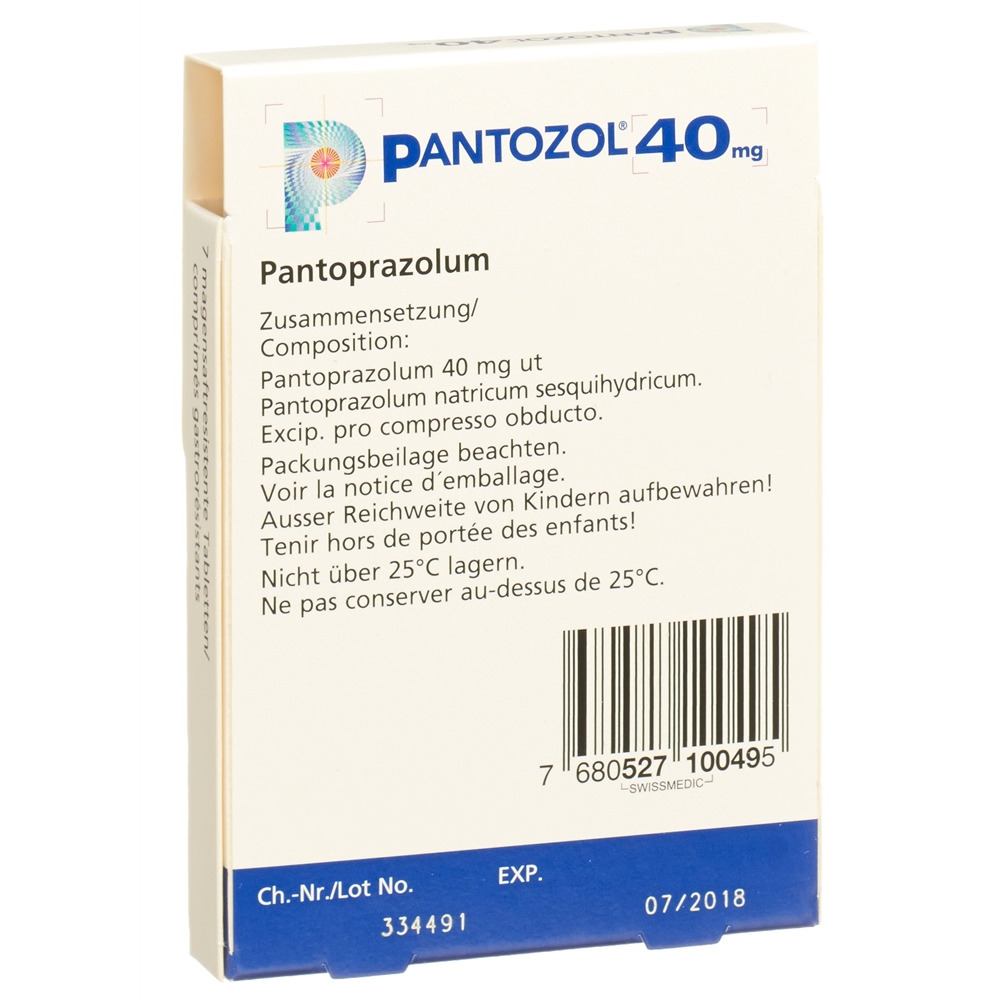 PANTOZOL cpr pell 40 mg blist 7 pce, image 2 sur 2