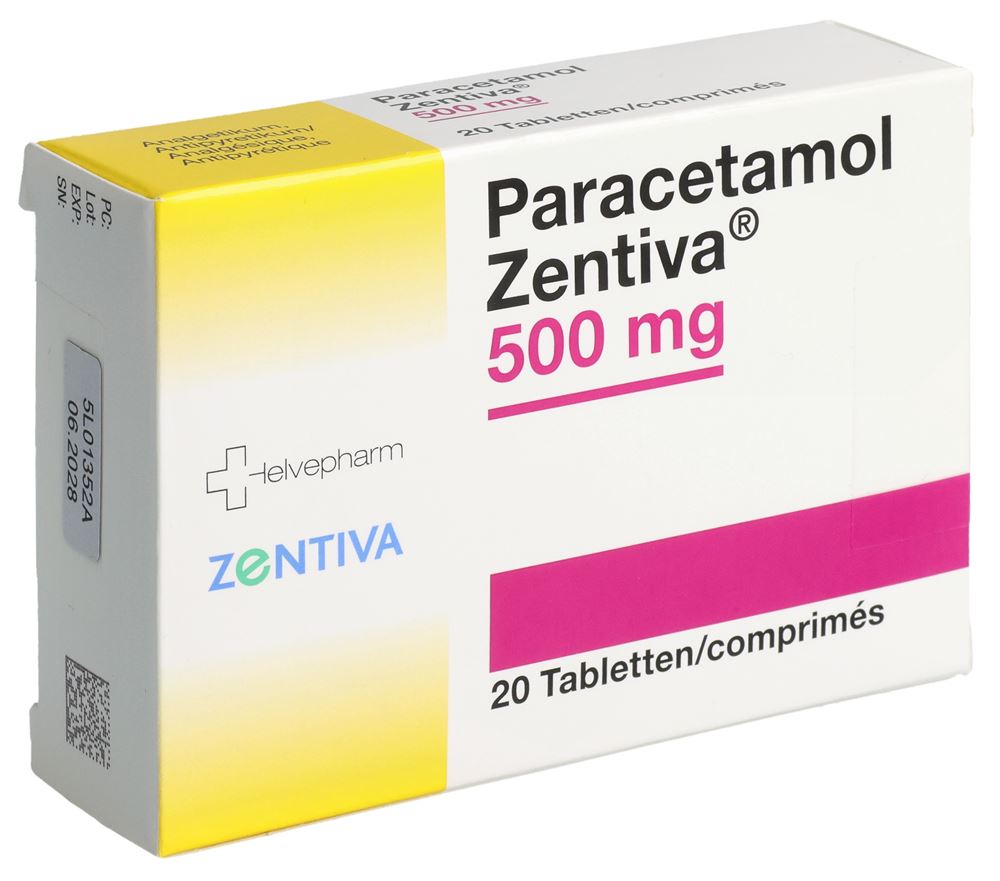 PARACETAMOL Zentiva 500 mg, Hauptbild