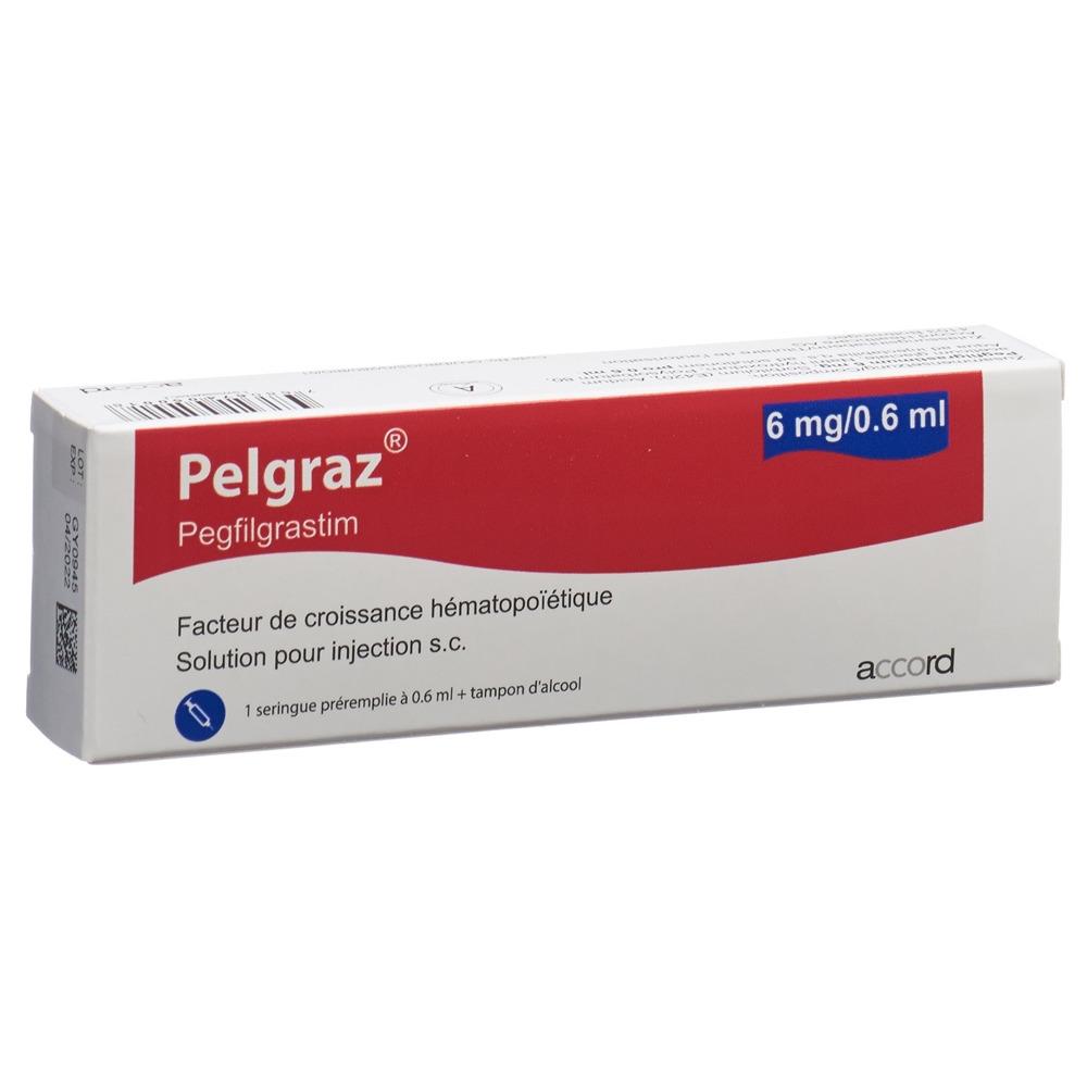 PELGRAZ sol inj 6 mg/0.6ml seringue préremplie sécurisée ser pré 0.6 ml, image 2 sur 2