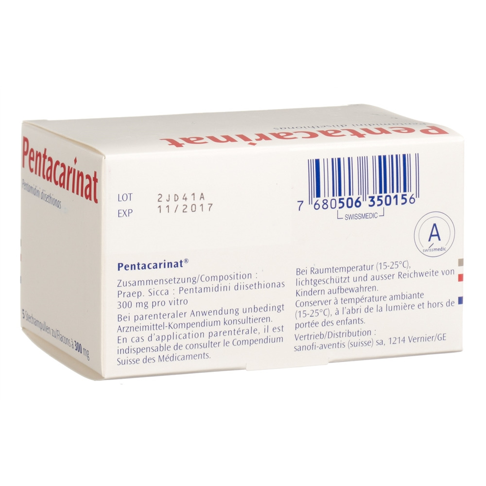 Pentacarinat subst sèche 300 mg flac 5 pce, image 2 sur 2