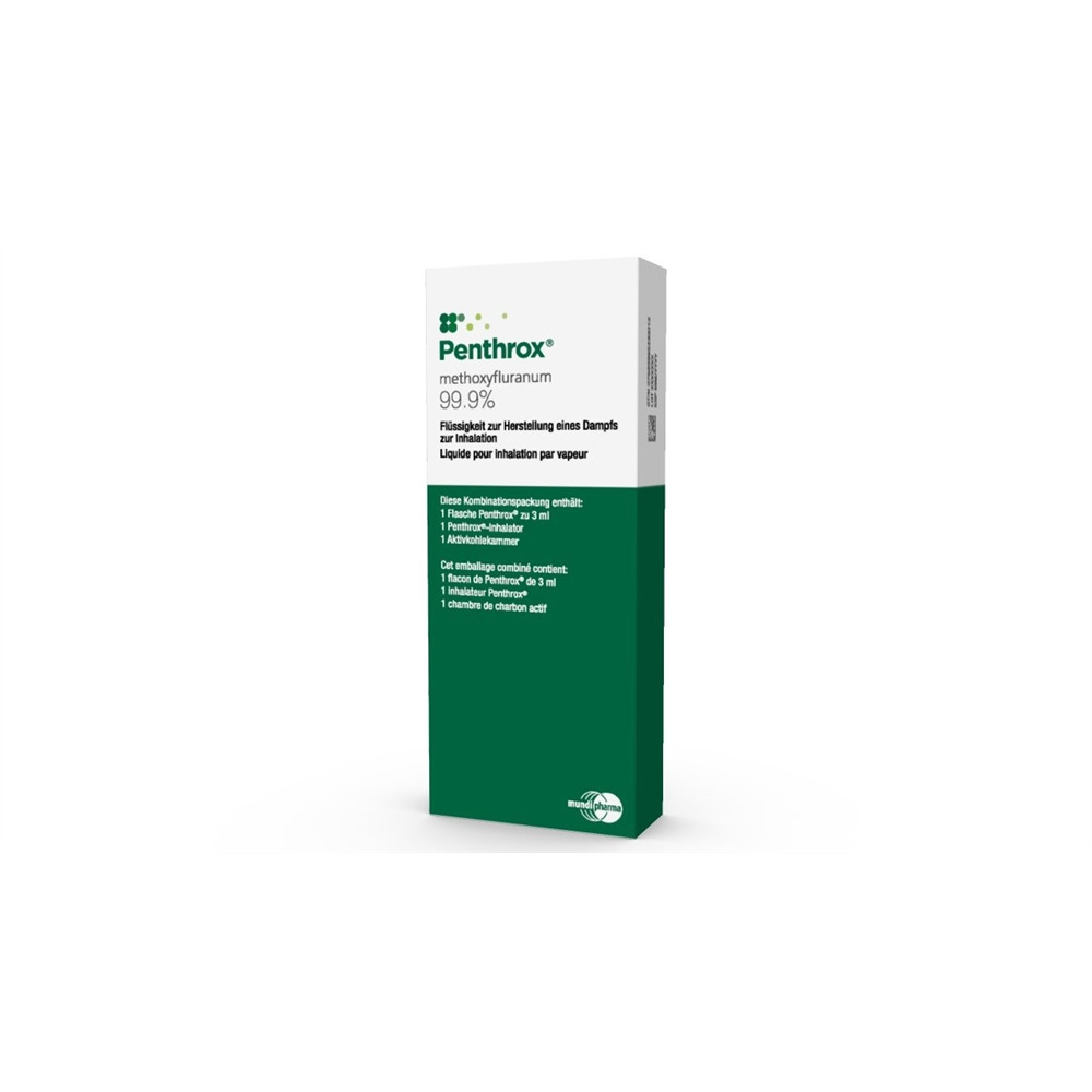 PENTHROX liq 99.9 % liquide pour inhalation par vapeur (emballage combiné) fl 3 ml, image principale