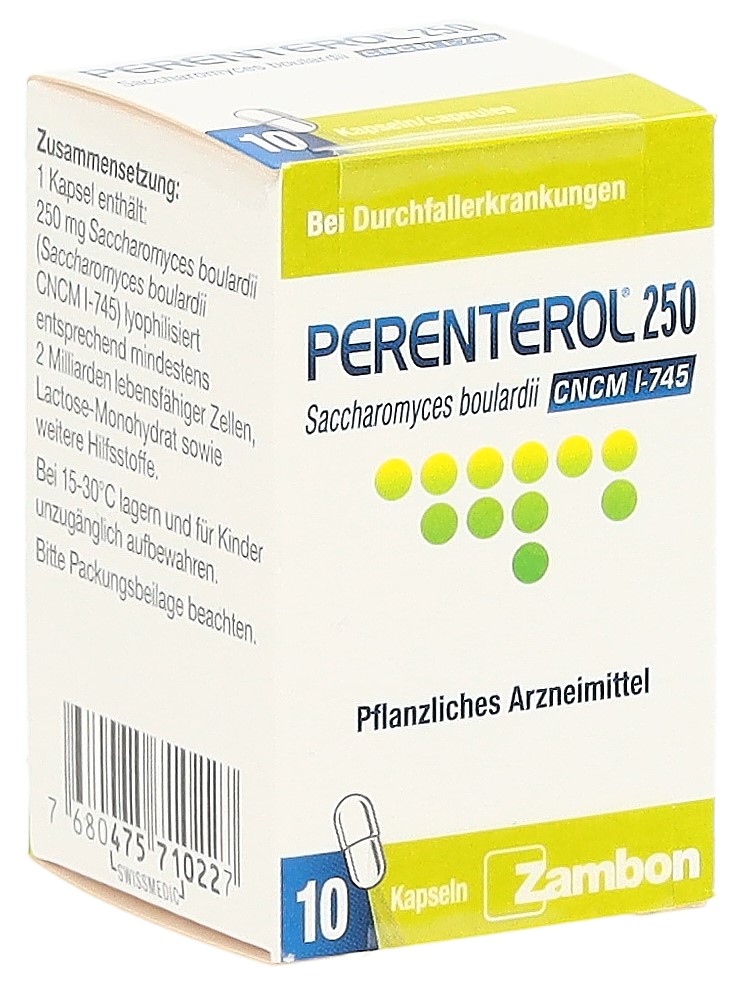PERENTEROL Kaps 250 mg Glasfl 10 Stk